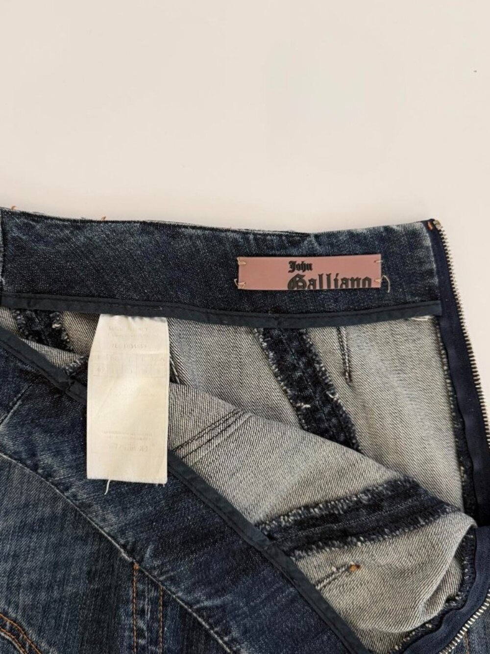 John Galliano SS2002 Rare ARCHIVAL Low Rise Deconstructed Micro Mini Denim Skirt - Picture 7 of 8